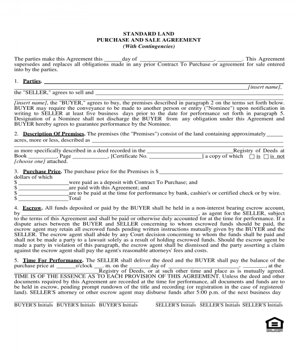 FREE 3+ Land Purchase Agreement Forms in PDF