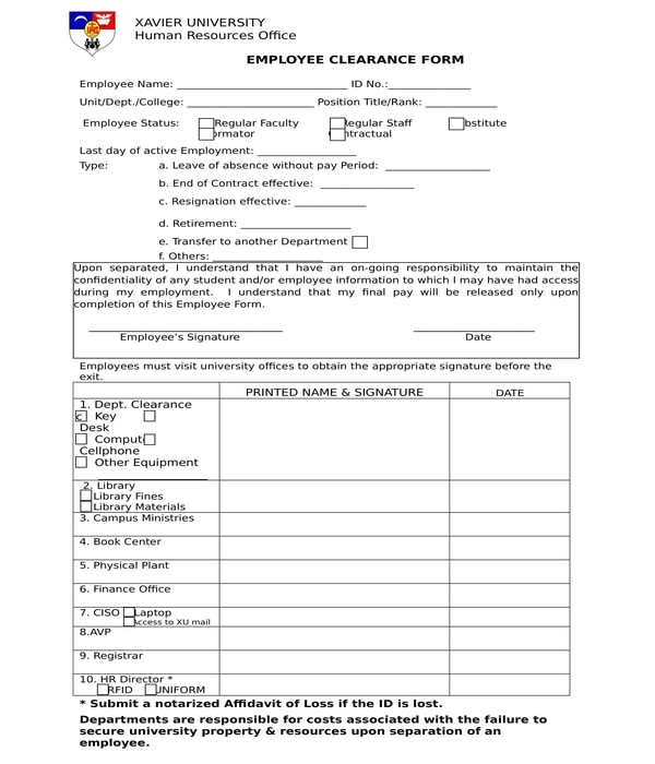 FREE 10+ School Clearance Forms in PDF MS Word Excel
