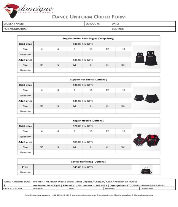 FREE 12+ Uniform Order Forms in PDF MS Word Excel