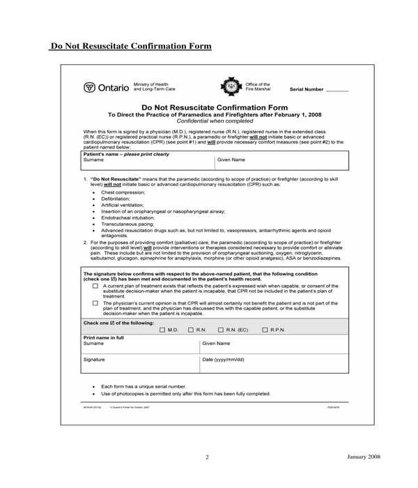 FREE 11+ DoNotResuscitate Forms in PDF MS Word