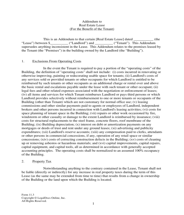 FREE 11+ Real Estate Addendum Forms in PDF