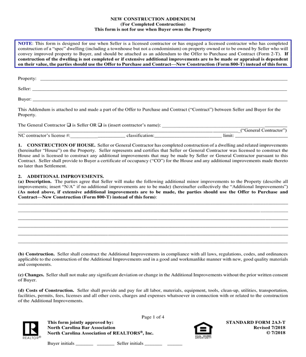 FREE 11+ Real Estate Addendum Forms in PDF