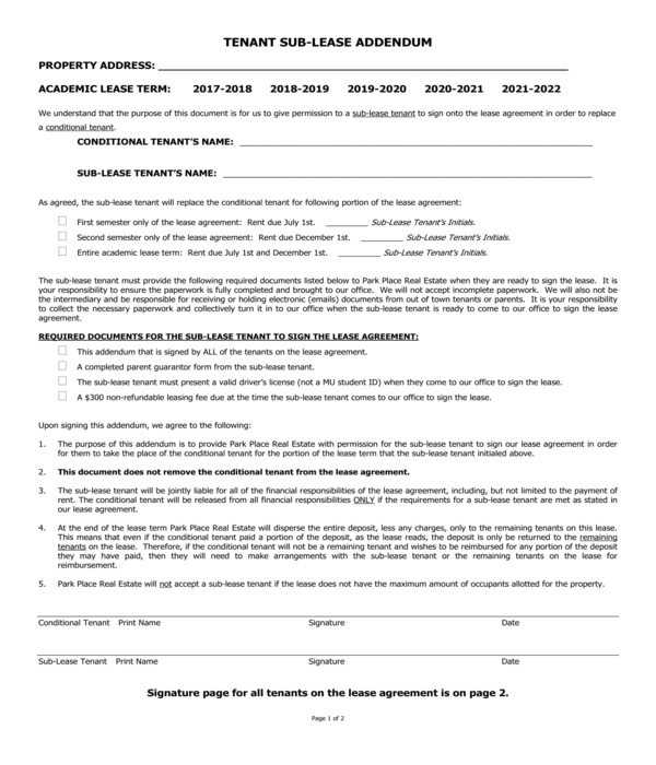 FREE 11+ Real Estate Addendum Forms in PDF