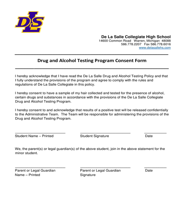 FREE 7+ DrugAlcohol Testing Consent Forms in PDF MS Word