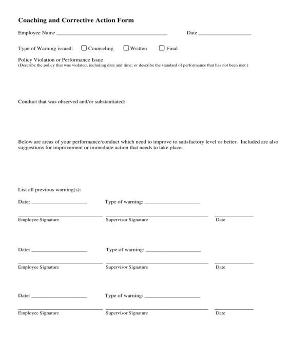 FREE 10+ Employee Corrective Action Forms in PDF MS Word