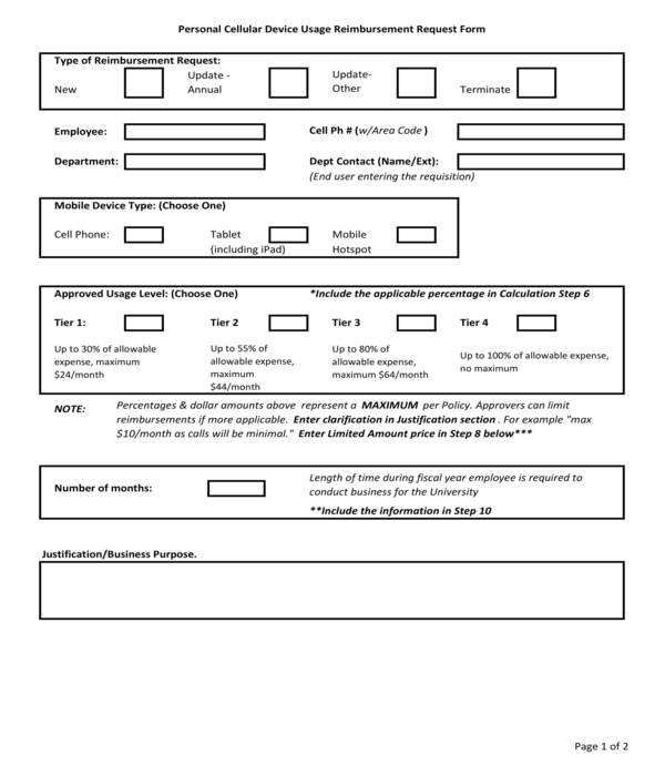 FREE 16+ Reimbursement Request Forms in PDF MS Word Excel