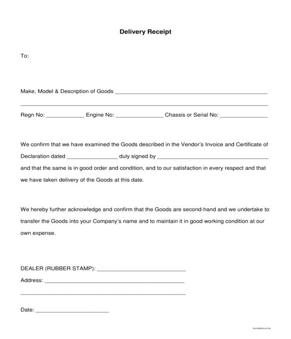FREE 7+ Delivery Receipt Forms in PDF MS Word