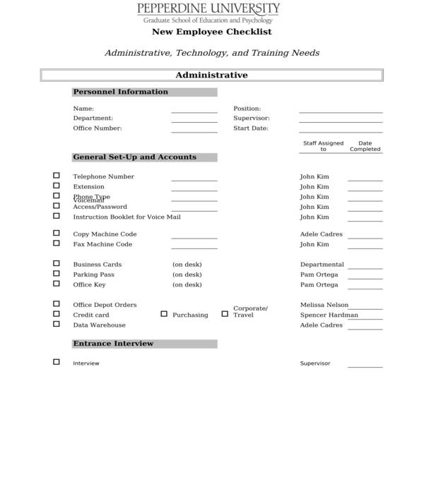 FREE 7+ Employee Onboarding Checklist Forms in PDF MS Word Excel