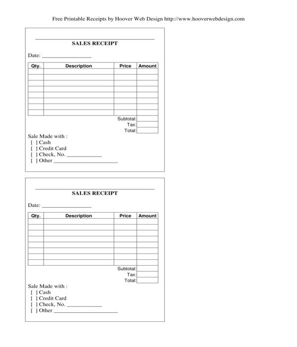 FREE 6+ Sales Receipt Forms in PDF MS Word Excel