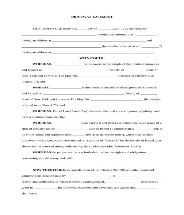 FREE 5+ Driveway Easement Forms in PDF MS Word