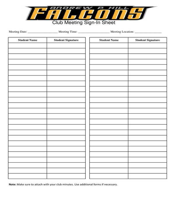 FREE 11+ Student Sign In Sheets in PDF MS Word Excel