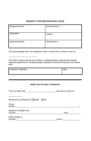 FREE 50+ Return to Work Forms in PDF | MS Word