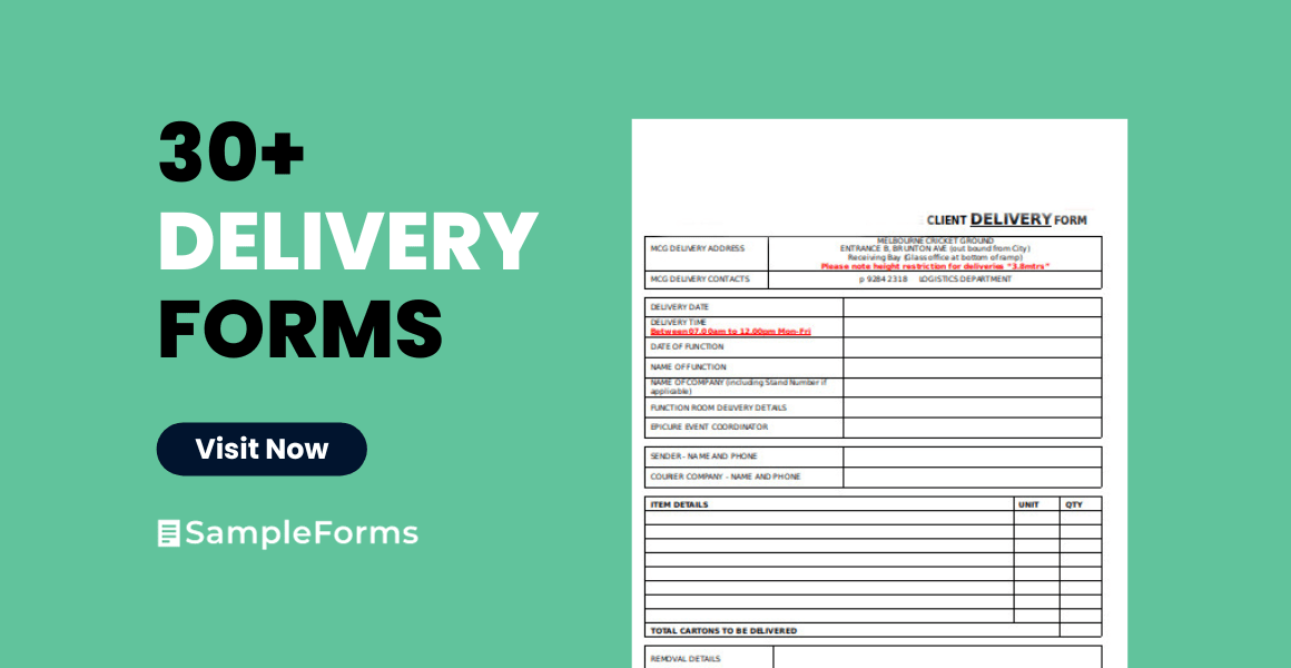 FREE 30+ Delivery Forms in PDF | MS Word