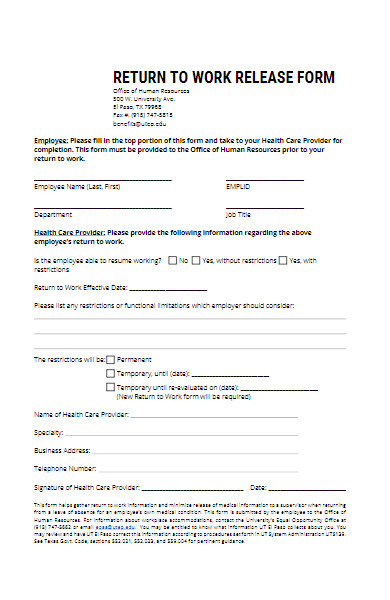 FREE 50+ Work Forms in PDF | MS Word