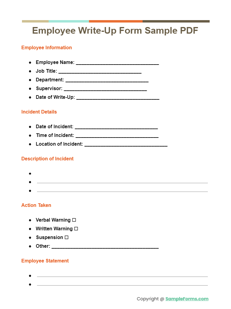FREE 11+ Employee Write Up Form Samples, PDF, MS Word, Google Docs FREE 11+ Employee Write Up Form Samples, PDF, MS Word, Google Docs
