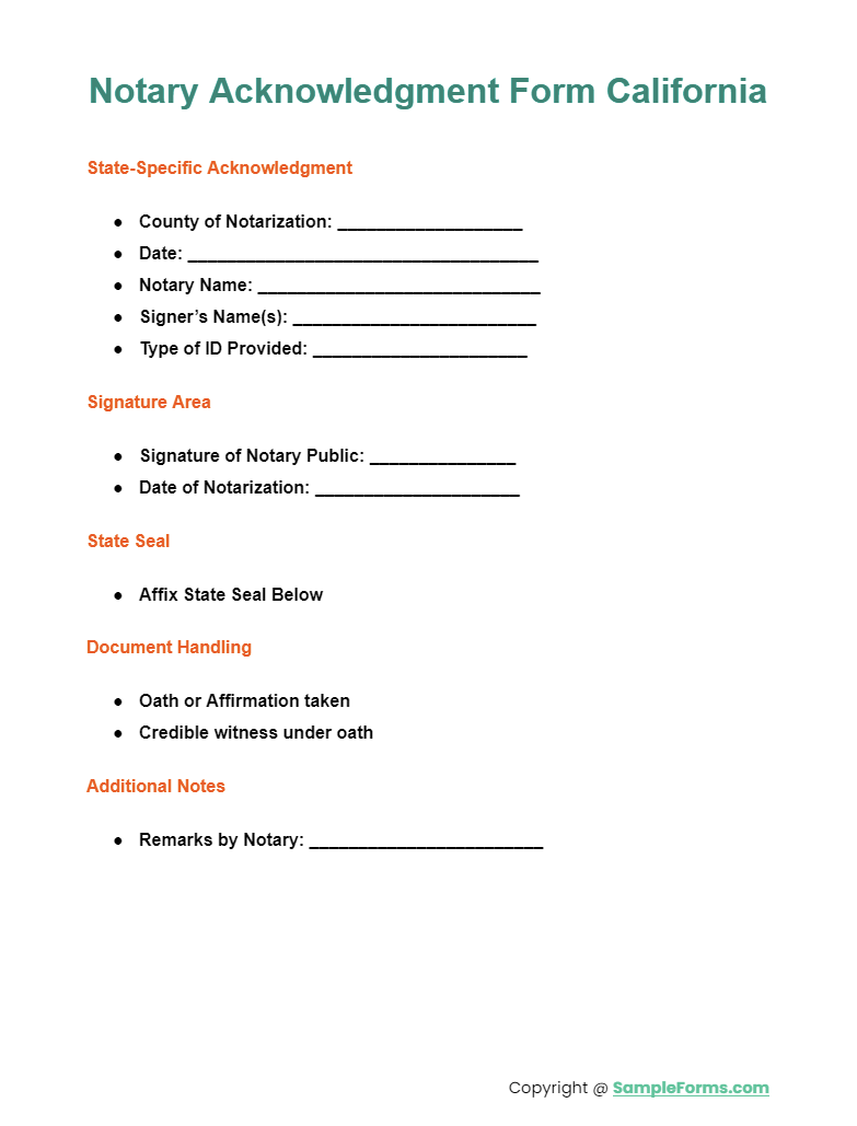 FREE 14+ Notary Acknowledgment Form Samples, PDF, MS Word, Google Docs