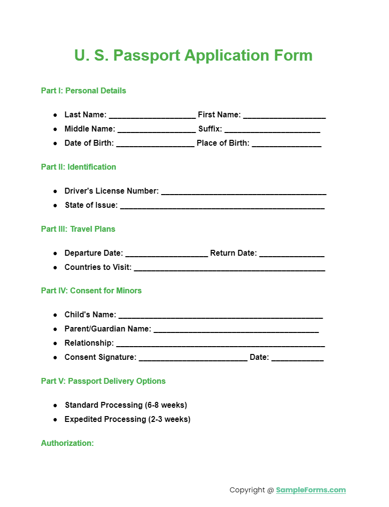 FREE 13+ Passport Application Form Samples, PDF, MS Word, Google Docs