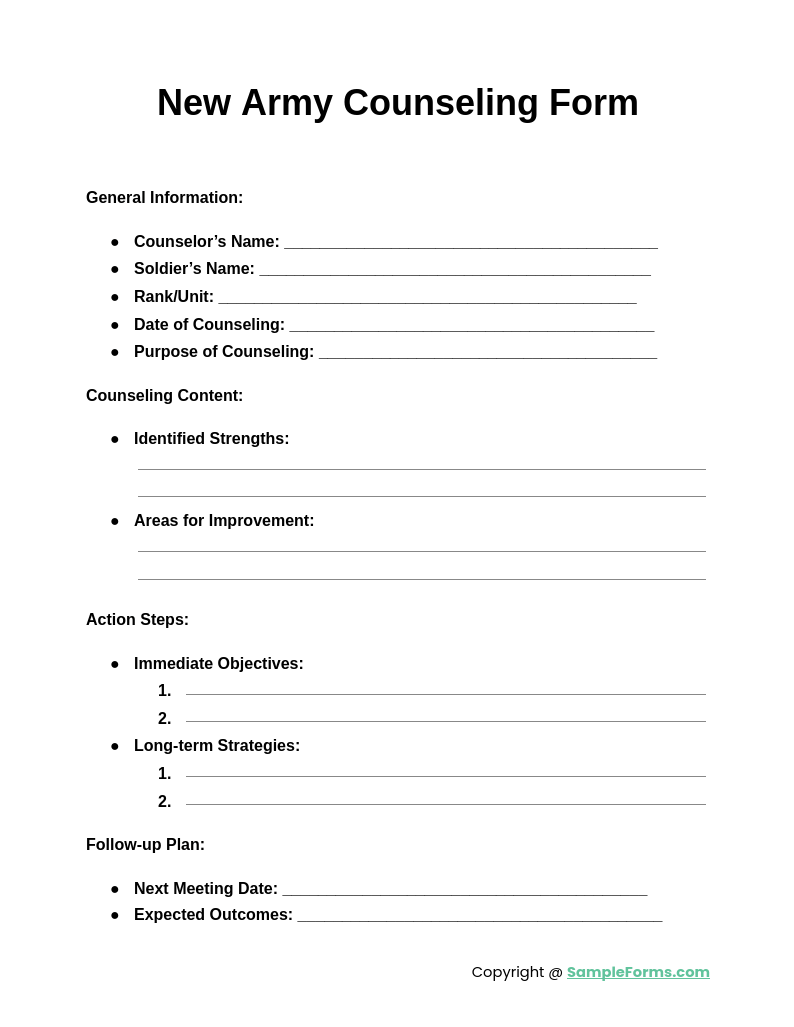 FREE 10+ Army Counseling Form Samples, PDF, MS Word, Google Docs(08)