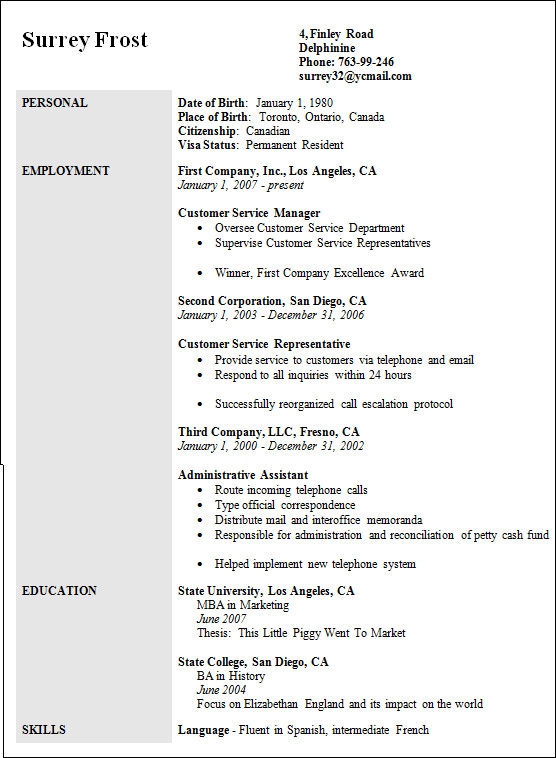FREE 16+ Sample Resume Templates in MS Word