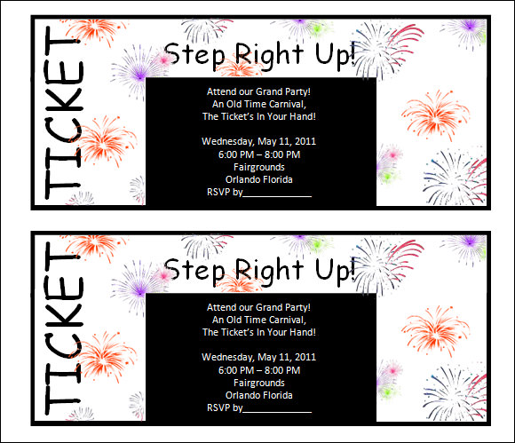 FREE 44+ Printable Ticket Templates in AI | InDesign | MS Word | Pages