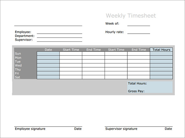17 Timesheet Calculator Templates to Download for Free Sample Templates
