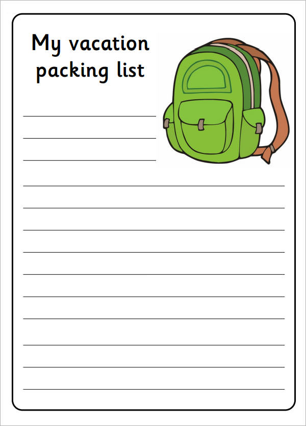 FREE 6+ Packing List Templates in PDF MS Word
