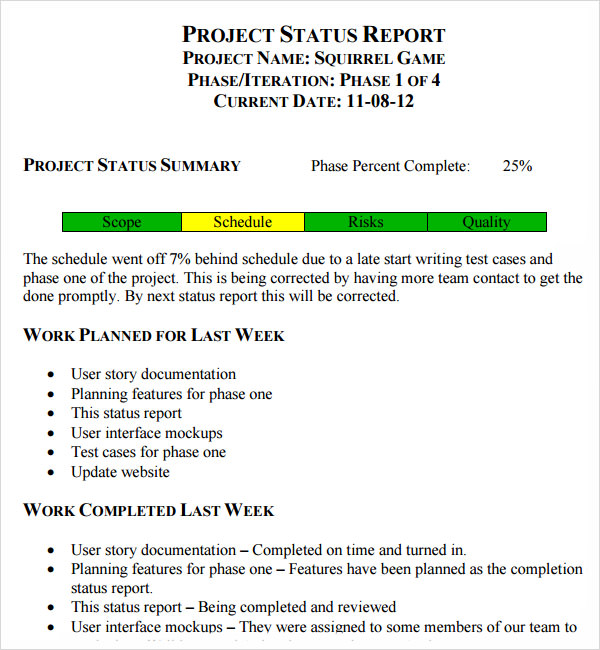 FREE 14+ Sample Useful Project Status Report Templates in Google Docs