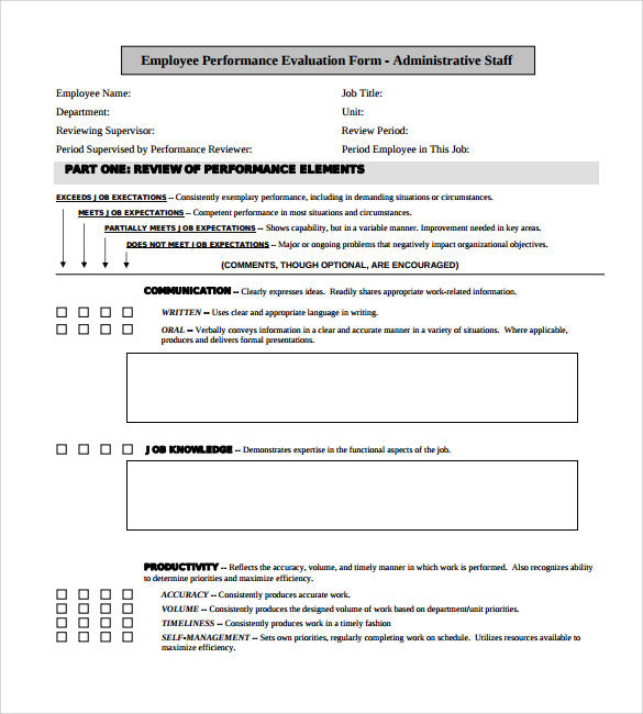 FREE 5+ Employee Evaluation Forms in PDF