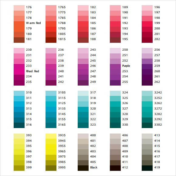 11+ Sample General Color Chart Templates Sample Templates