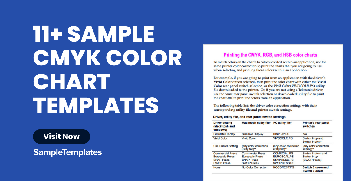 FREE 11+ Sample CMYK Color Chart Templates in PDF