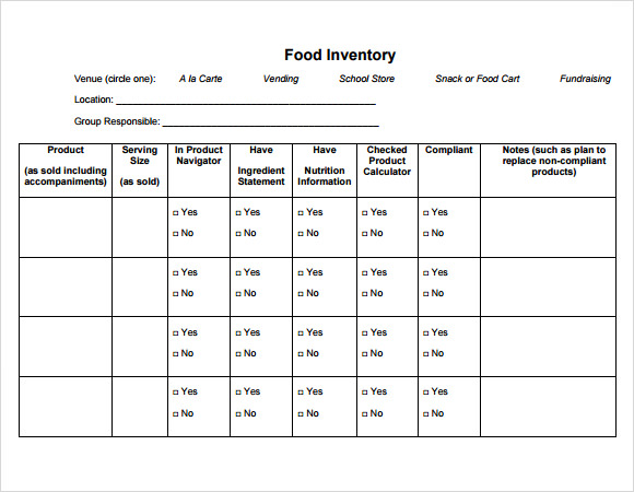 FREE 13+ Food Inventory Samples in PDF | Excel