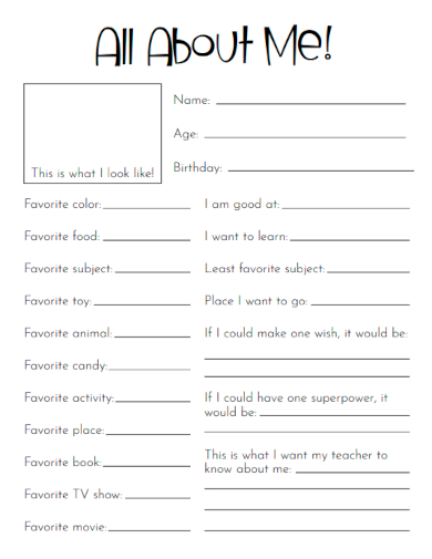 FREE 33+ All About Me Samples in PDF