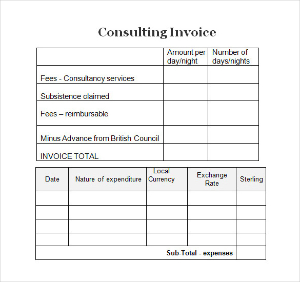 Invoice Template For Consulting Services Collection Invoice Template For Consulting Services Collection