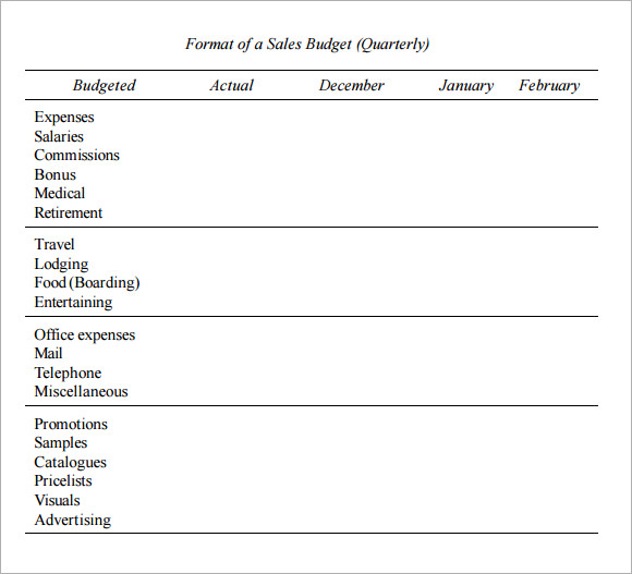 6+ Sales Budget Samples Sample Templates