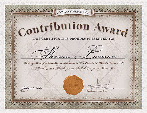 23+ Award Certificate Templates Free Examples, Samples & Format