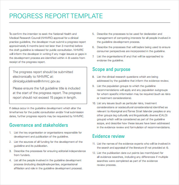 FREE 10+ Sample Progress Reports in PDF