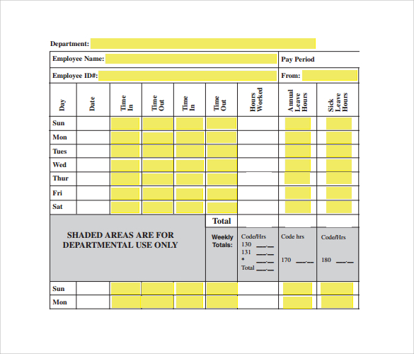 8 Biweekly Timesheet Template Free Samples , Examples & Format