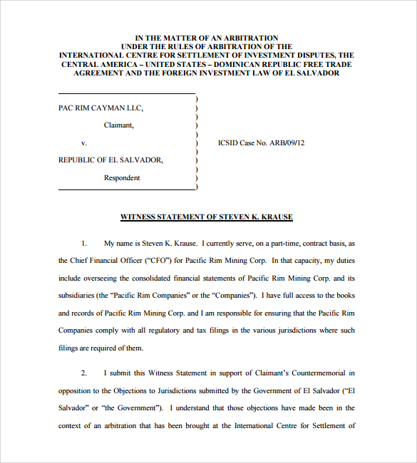 12+ Sample Witness Statements Sample Templates
