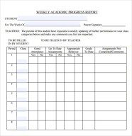 Student Progress Report Template Printable Calendars AT A GLANCE