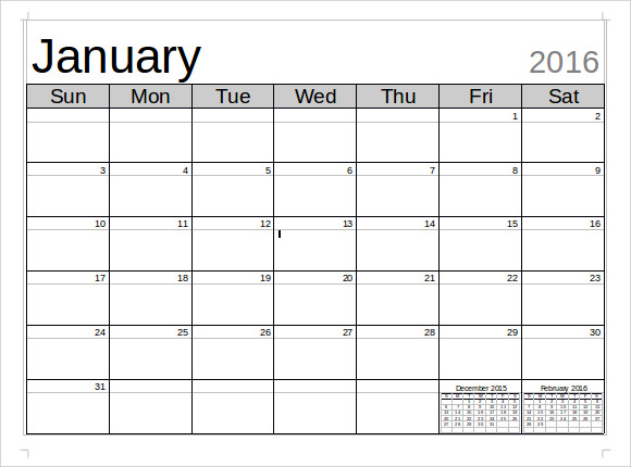 FREE 8+ Microsoft Calendar Templates in MS Word Excel