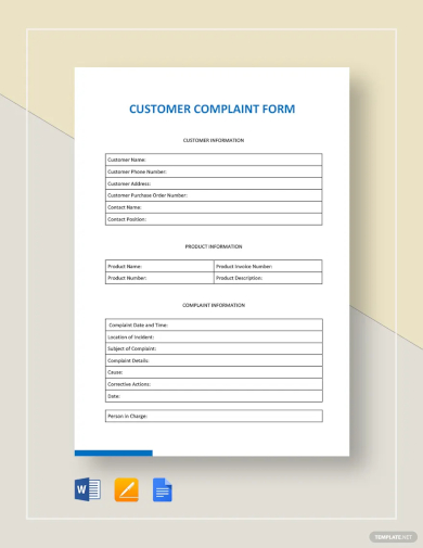 FREE 9+ Sample Customer Complaint Form Examples in PDF | MS Word