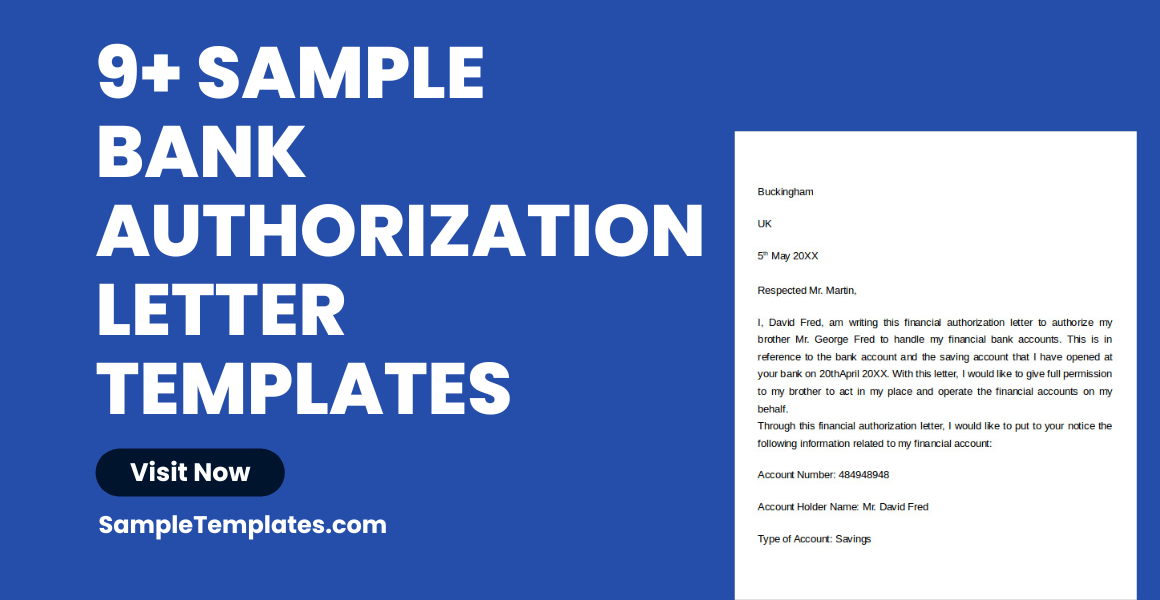 FREE 9+ Bank Authorization Letter Templates in PDF MS Word