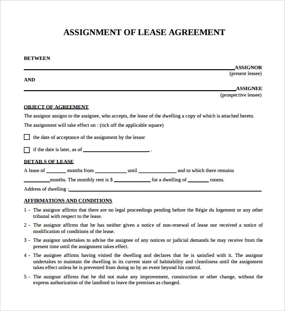 7+ Sample Blank Lease Agreements Sample Templates