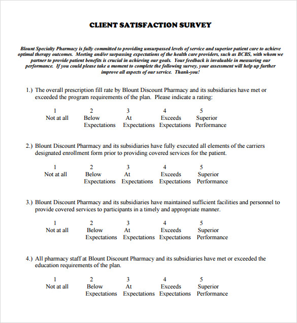 FREE 7+ Client Satisfaction Survey Templates in PDF Word