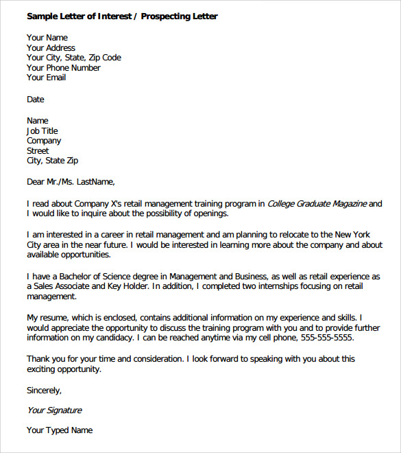 FREE 12+ Sample Letter Of Interest in PDF MS Word