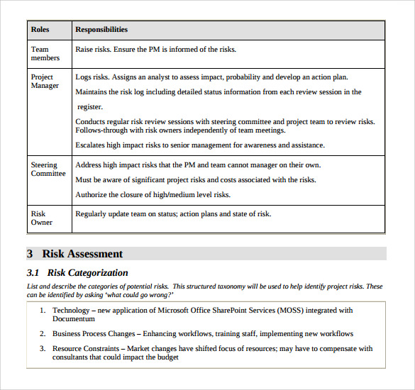 Risk Management Plan Template 9+ Download Free Documents In PDF , Word Sample Templates