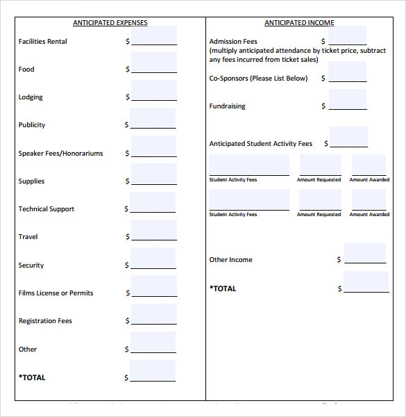 Strategic Plan Budget Template