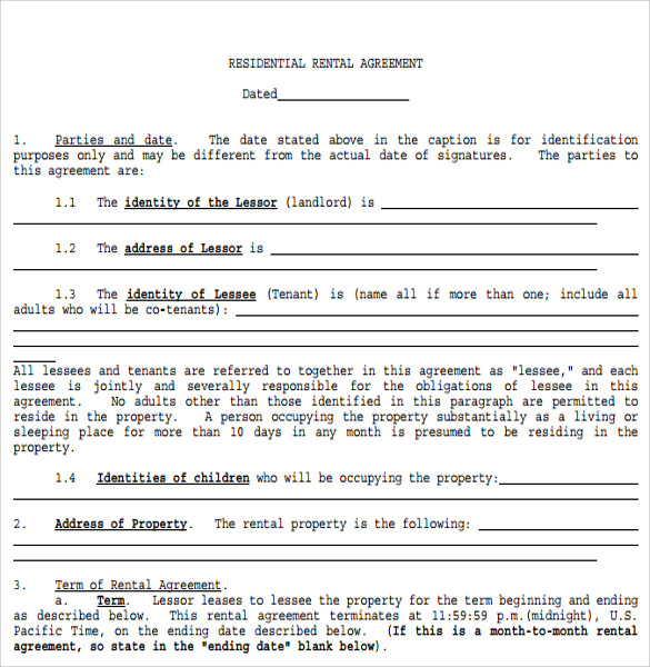 FREE 8+ Sample Apartment Rental Agreement Templates in PDF MS Word