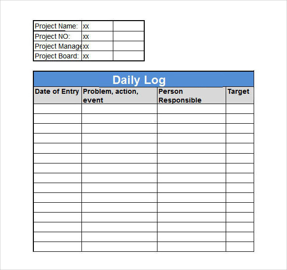 28+ Log Templates Sample Templates