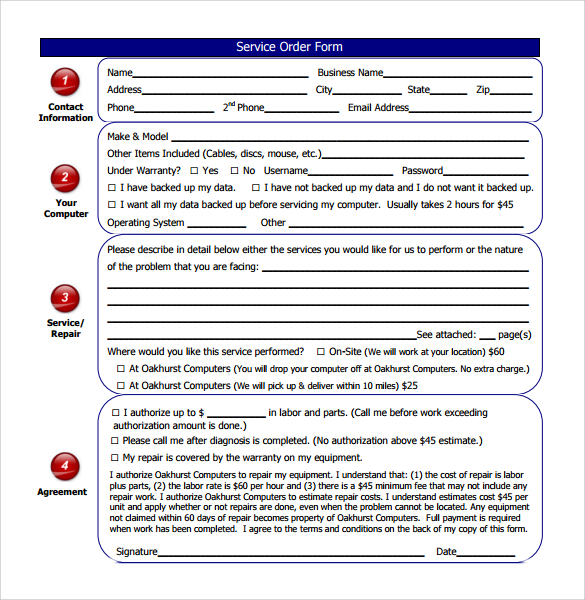 FREE 12+ Sample Computer Service Request Forms in PDF MS Word